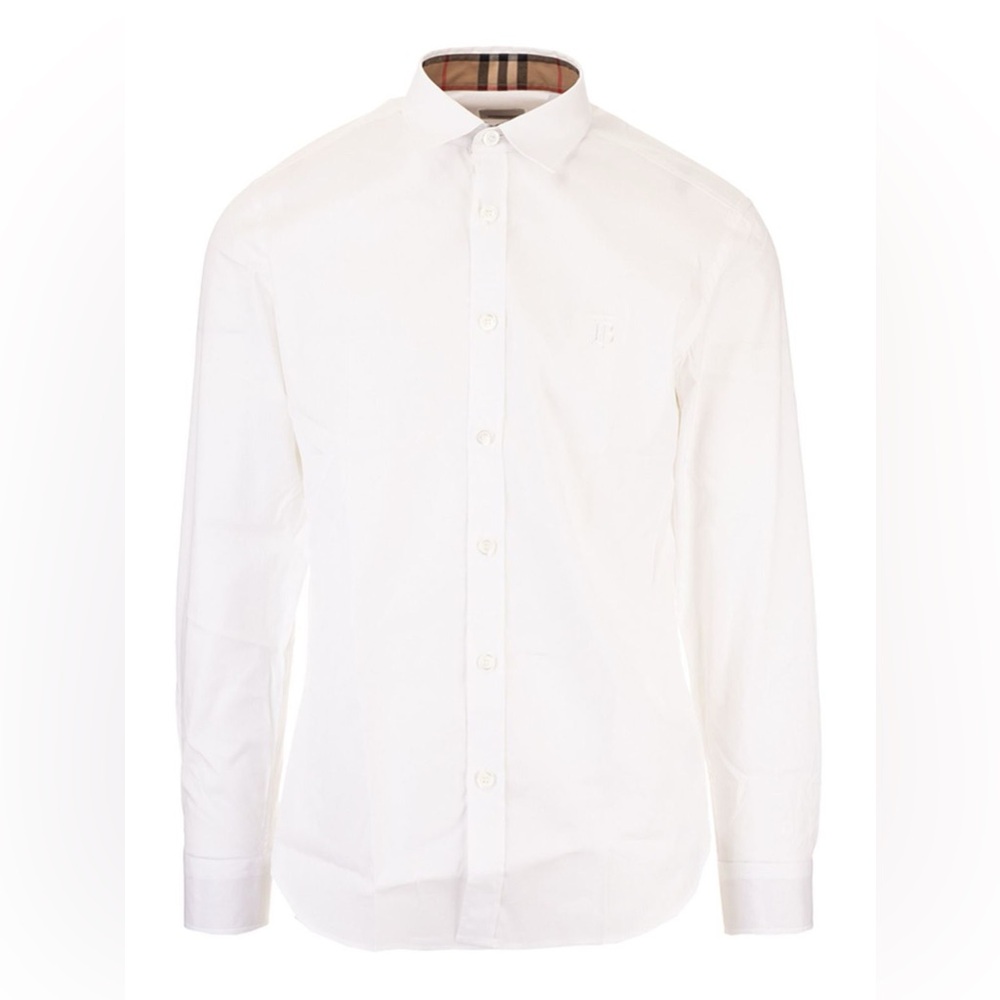 Burberry Brit White Men's Shirt with Monogram